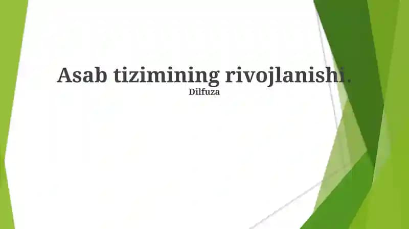Asab tizimining rivojlanishi