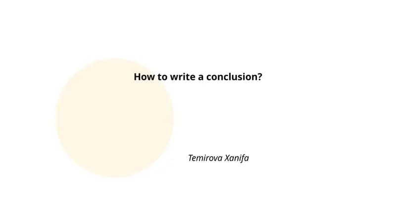 How to write a conclusion?