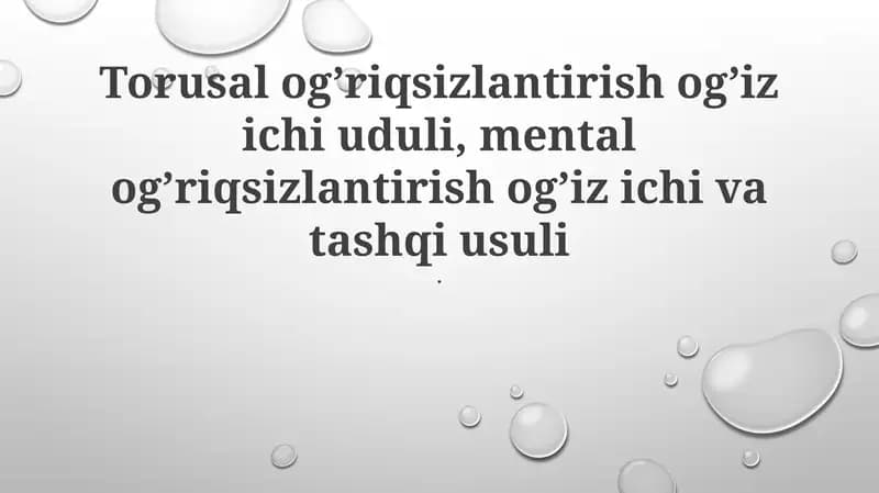 Mahalliy og'riq qoldiruvchi