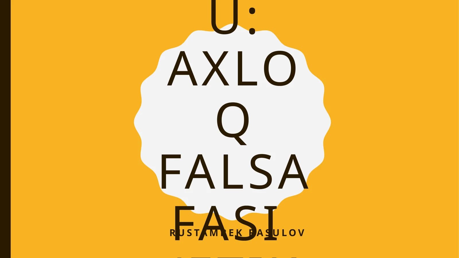 Axloq falsafasi(etika)