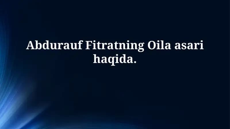 Fitratning "Oila" asari