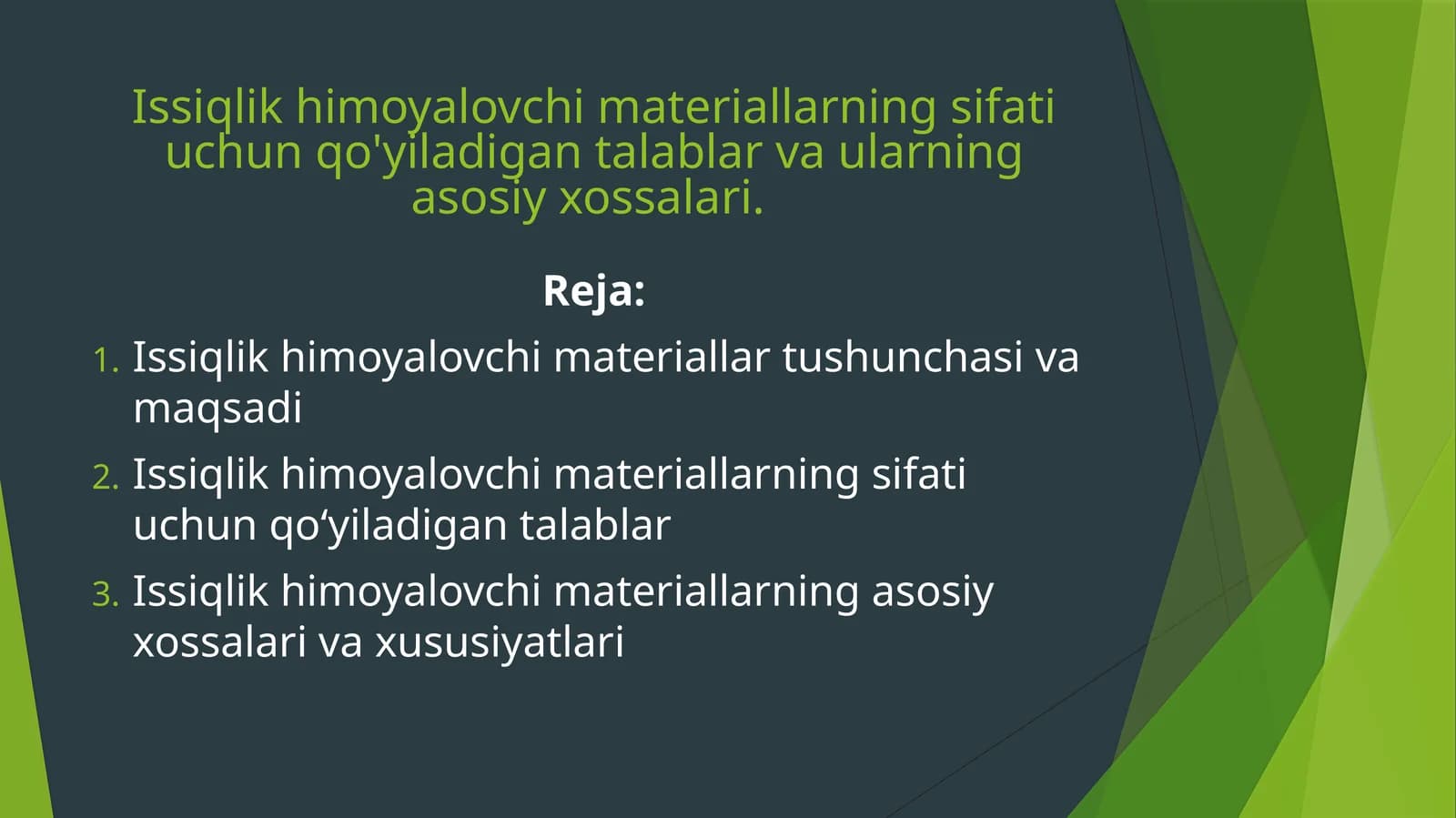 Issiqlik himoya loy'chimateriallari
