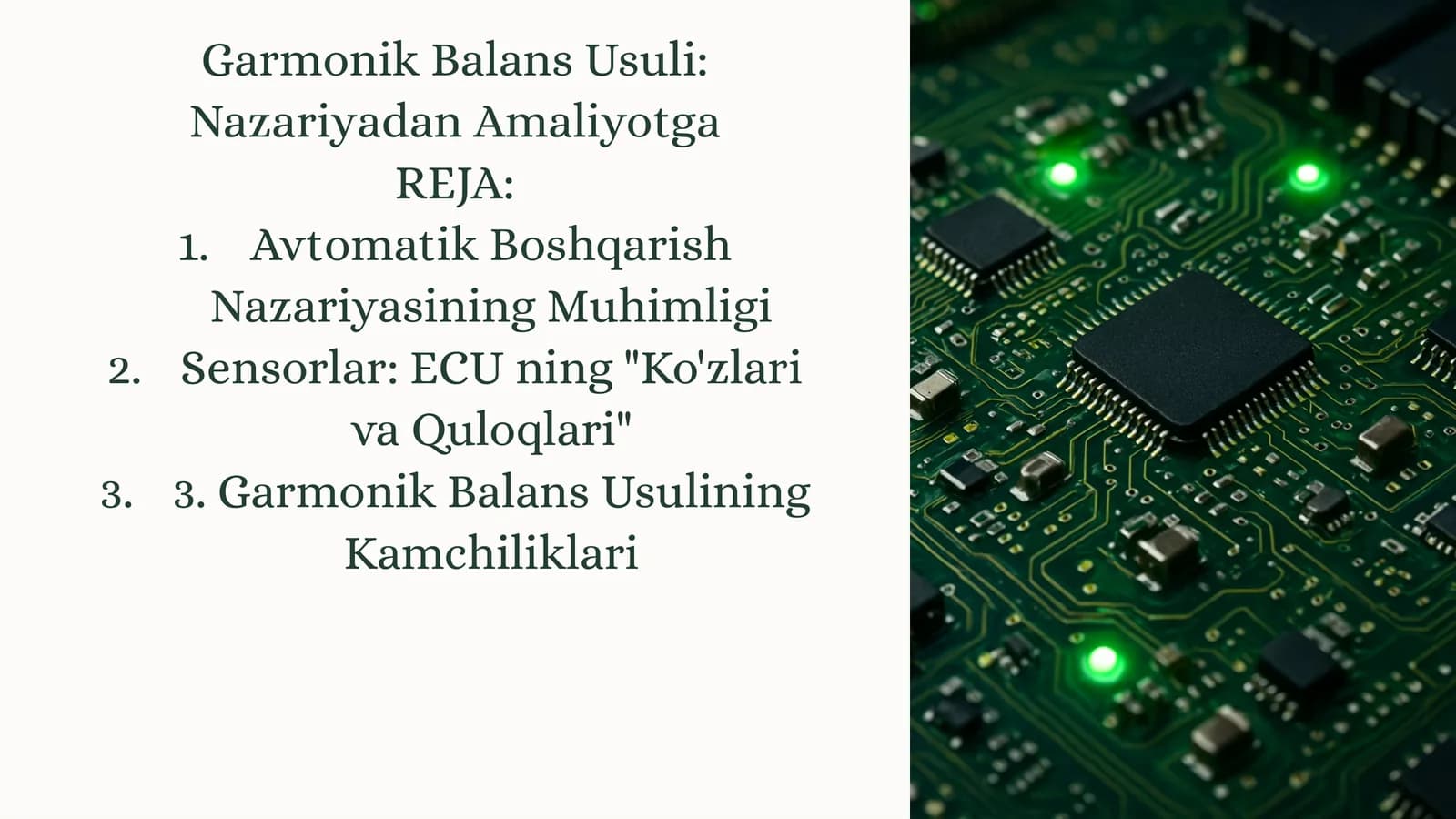 Garmonik Balans Usuli:NazariyadanAmaliyotga