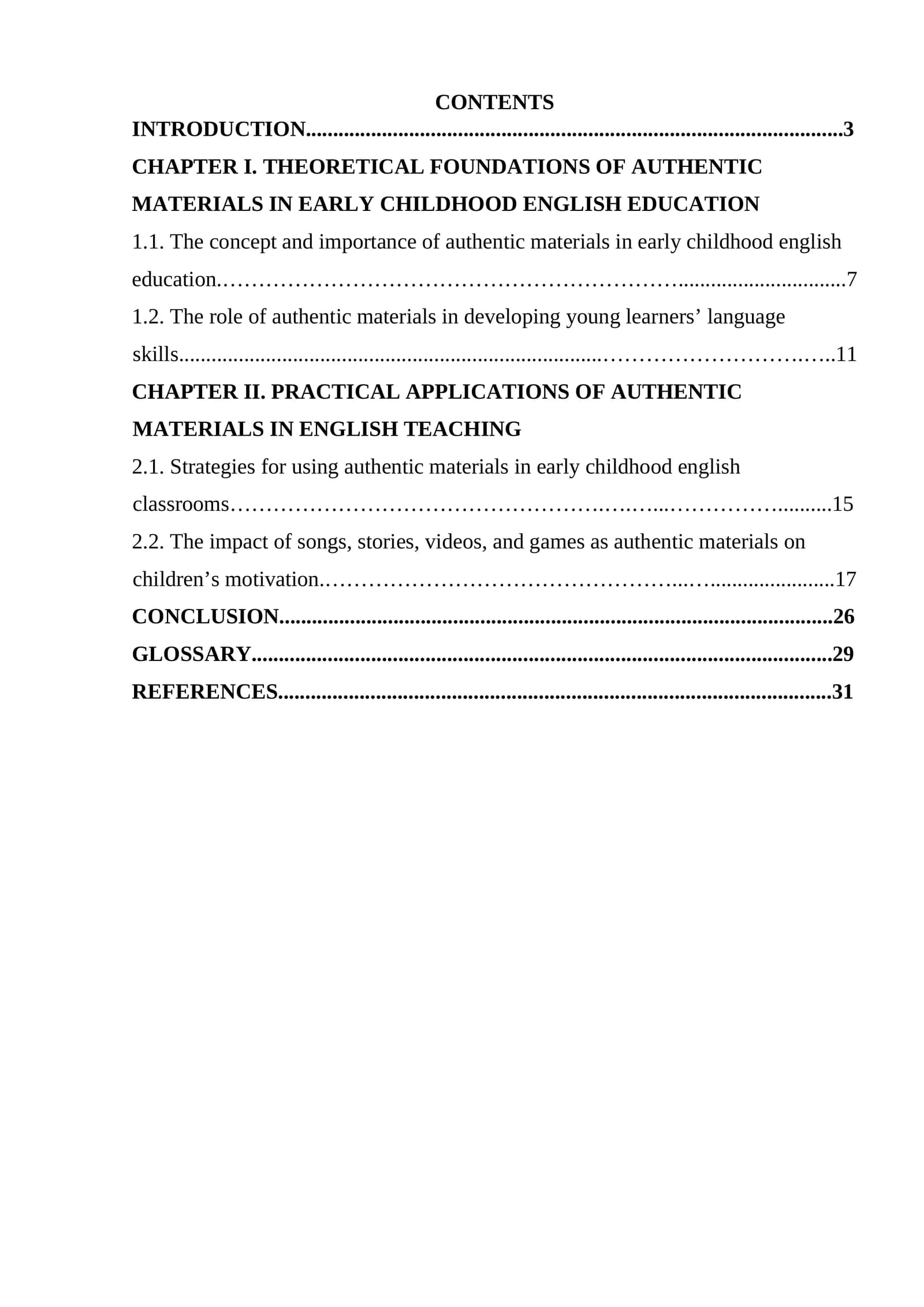 The role of authentic materials in early childhood english education