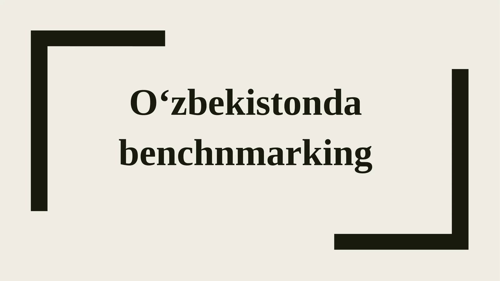 Benchnmarking bilan qanday ishlaymiz?