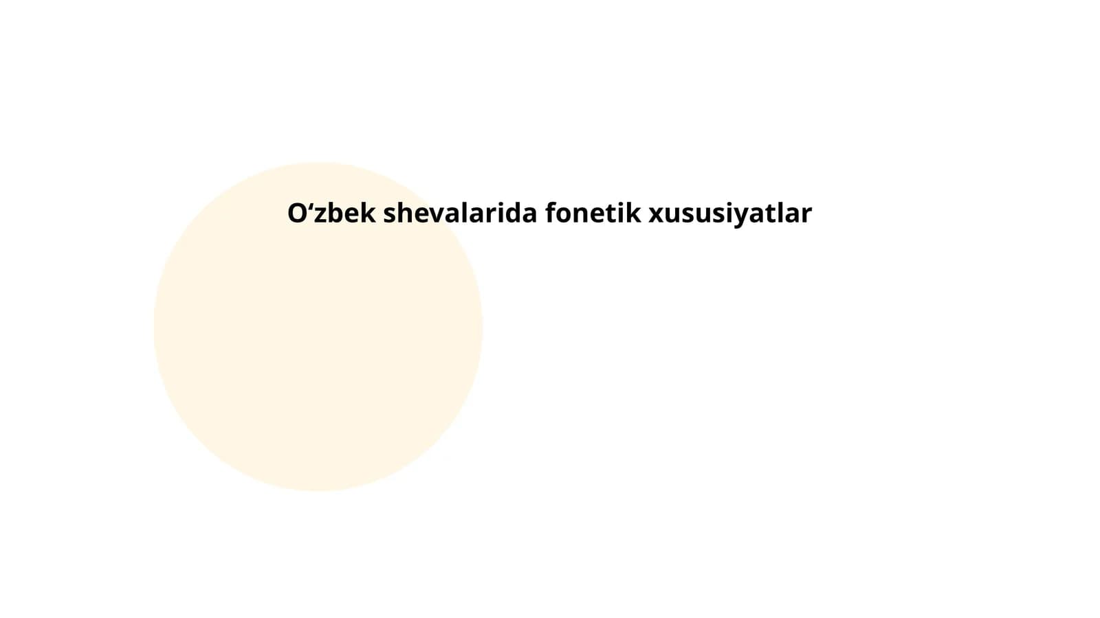 Oʻzbek shevalarida fonetik xususiyatlar