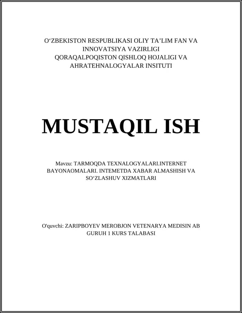 Internetda xabar almashish tizimlari