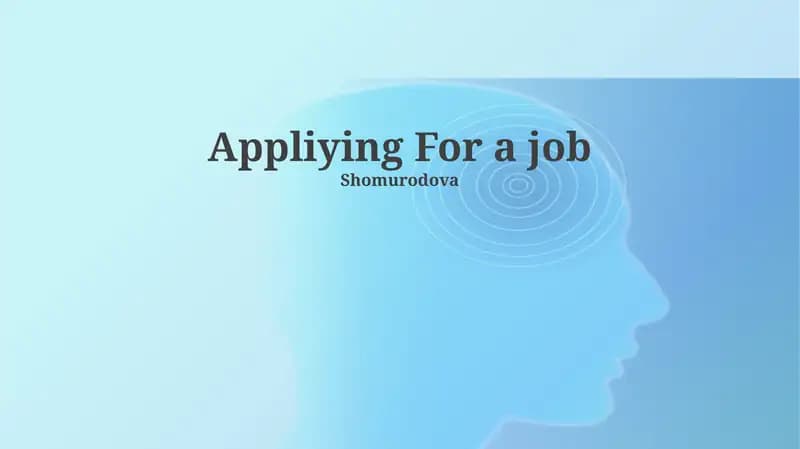 Appliying For a job