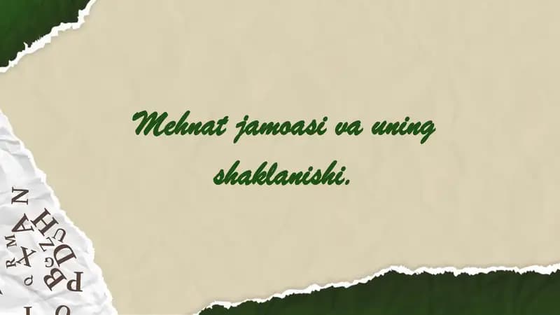 Mehnat jamoasi va uning shakllanishi.