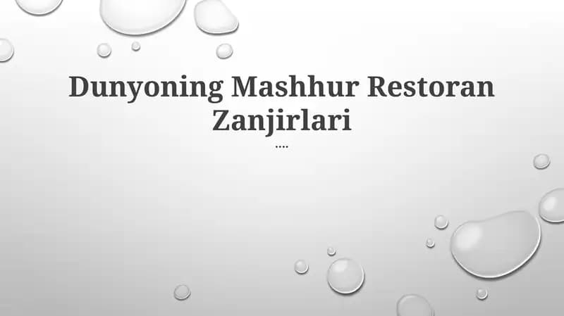 Restoran zanjirlari