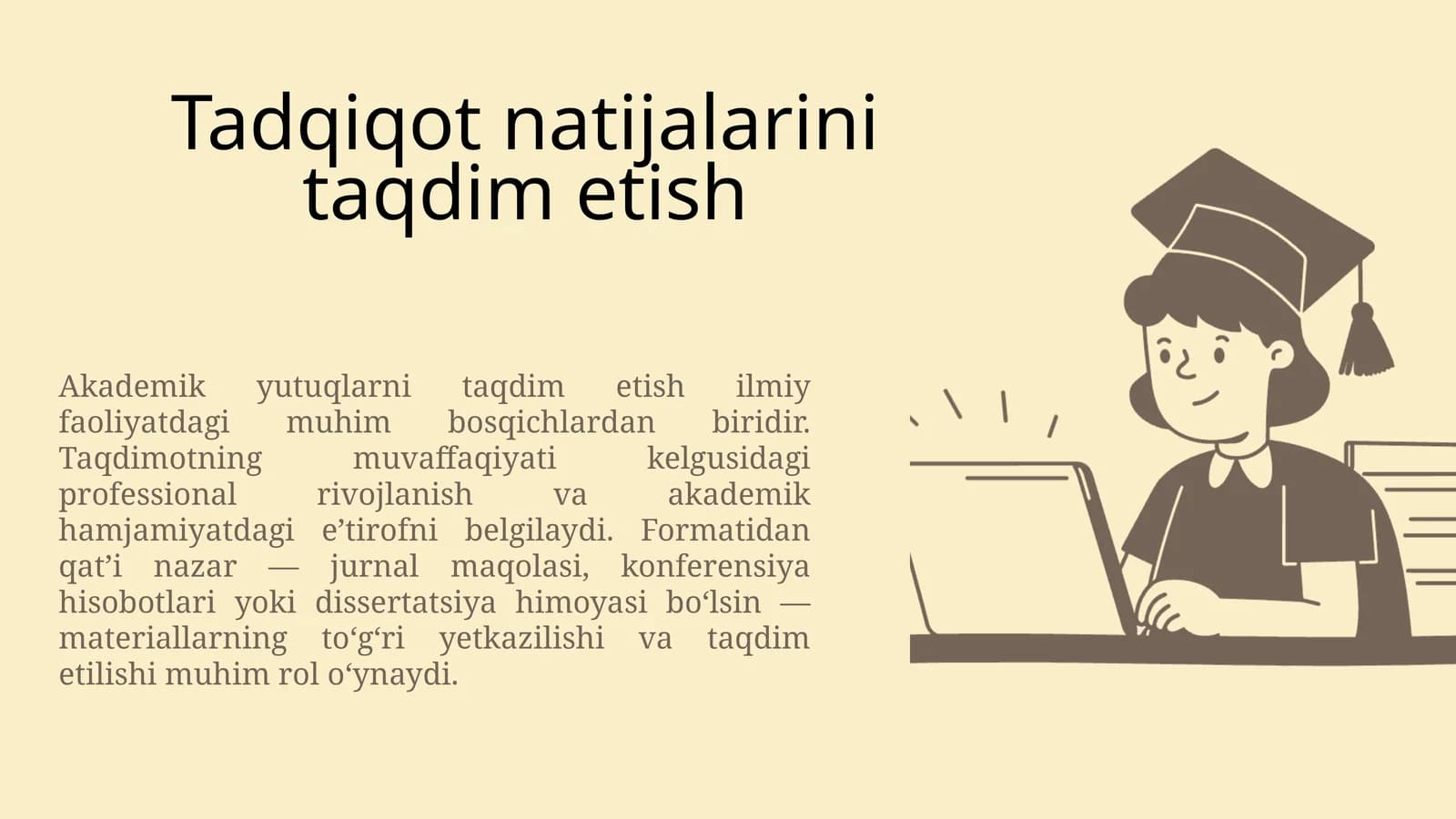 Tadqiqot natijalarini taqdim etish