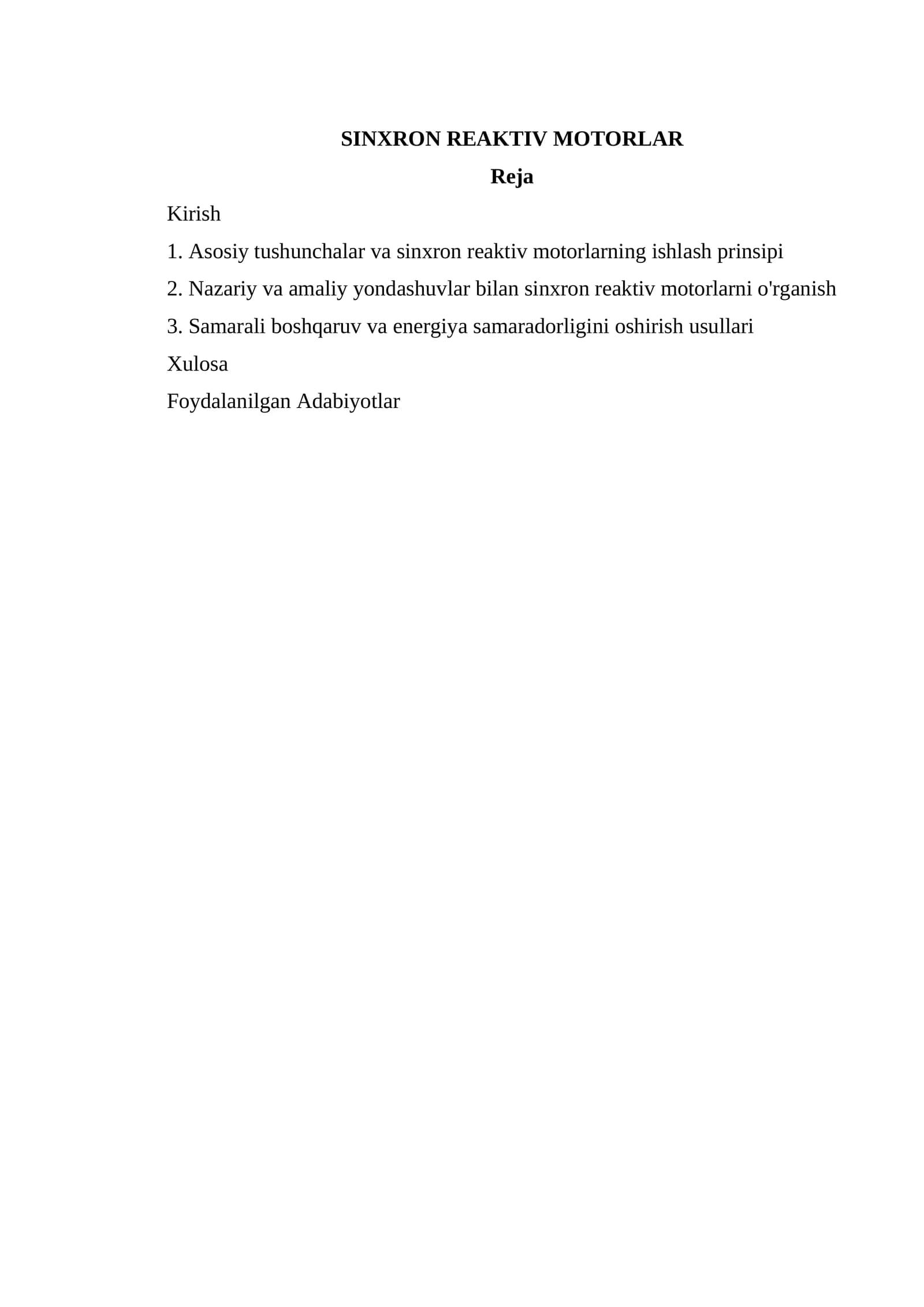 SINXRON REAKTIV MOTORLAR