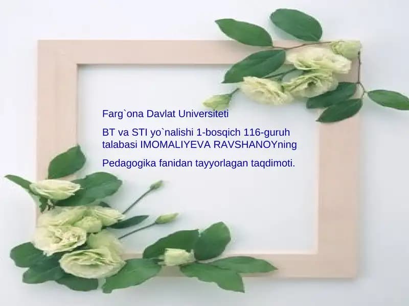 Pedagogika fanidan taʼlim
