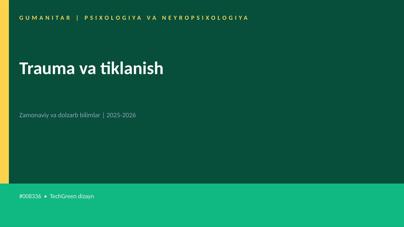 Trauma va tiklanish