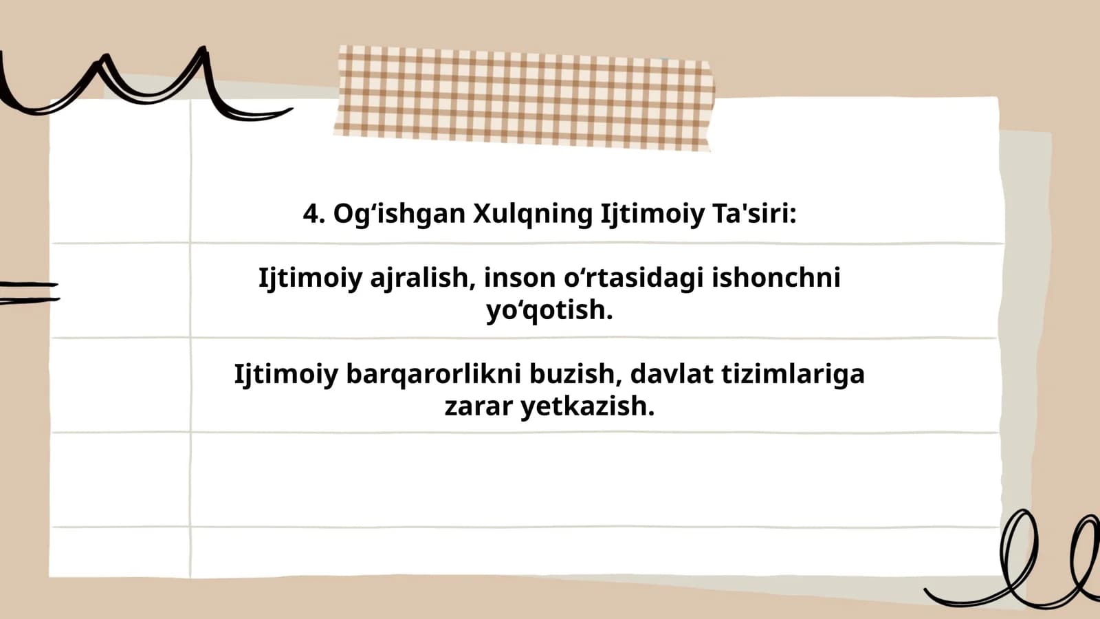 Og‘ishgan Xulqning Ijtimoiy Ta'siri