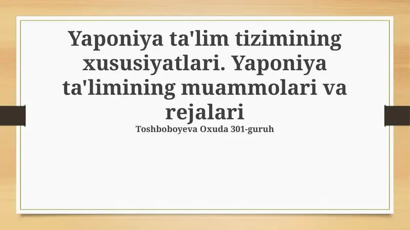 Yaponiya ta'lim tizimi