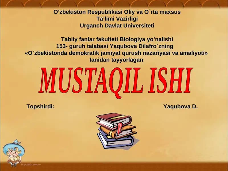 O`zbekistonda demokratik jamiyat qurush nazariyasi va amaliyoti