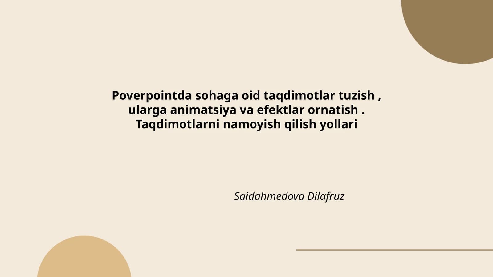 Taqdimotlar Poverpointda