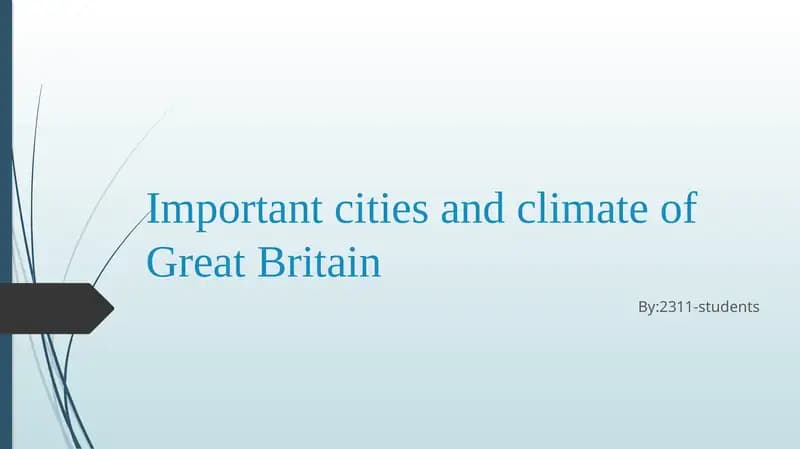 Important cities and climate of Great Britain