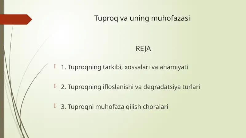 Tuproq va uning muhofazasi