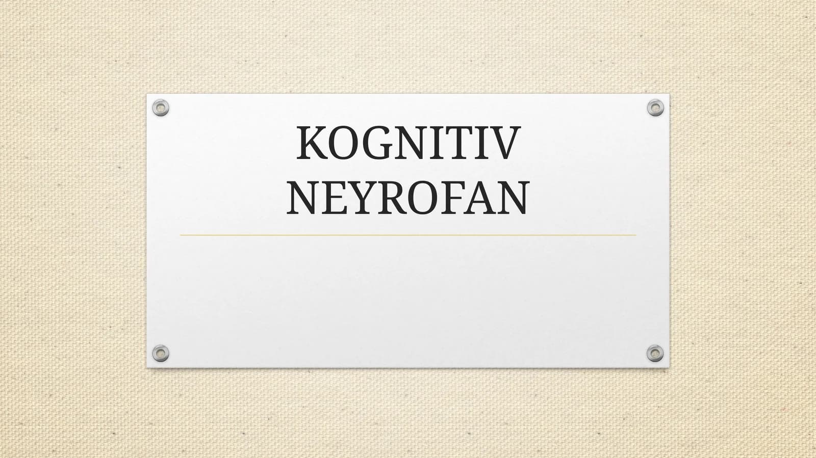 KOGNITIV NEYROFAN