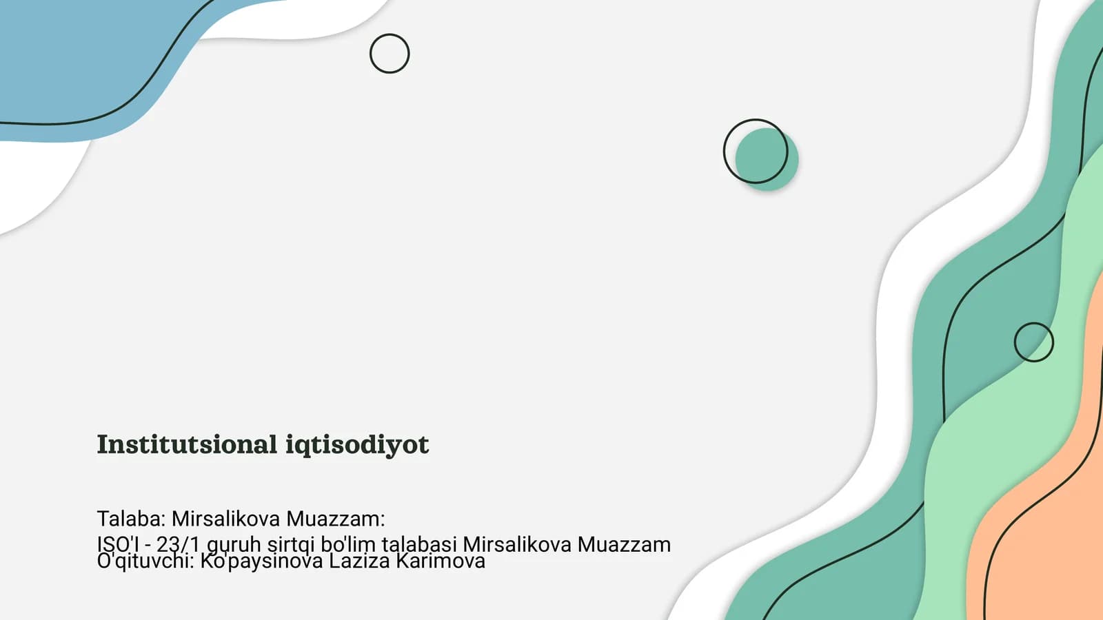 Institutsional iqtisodiyot