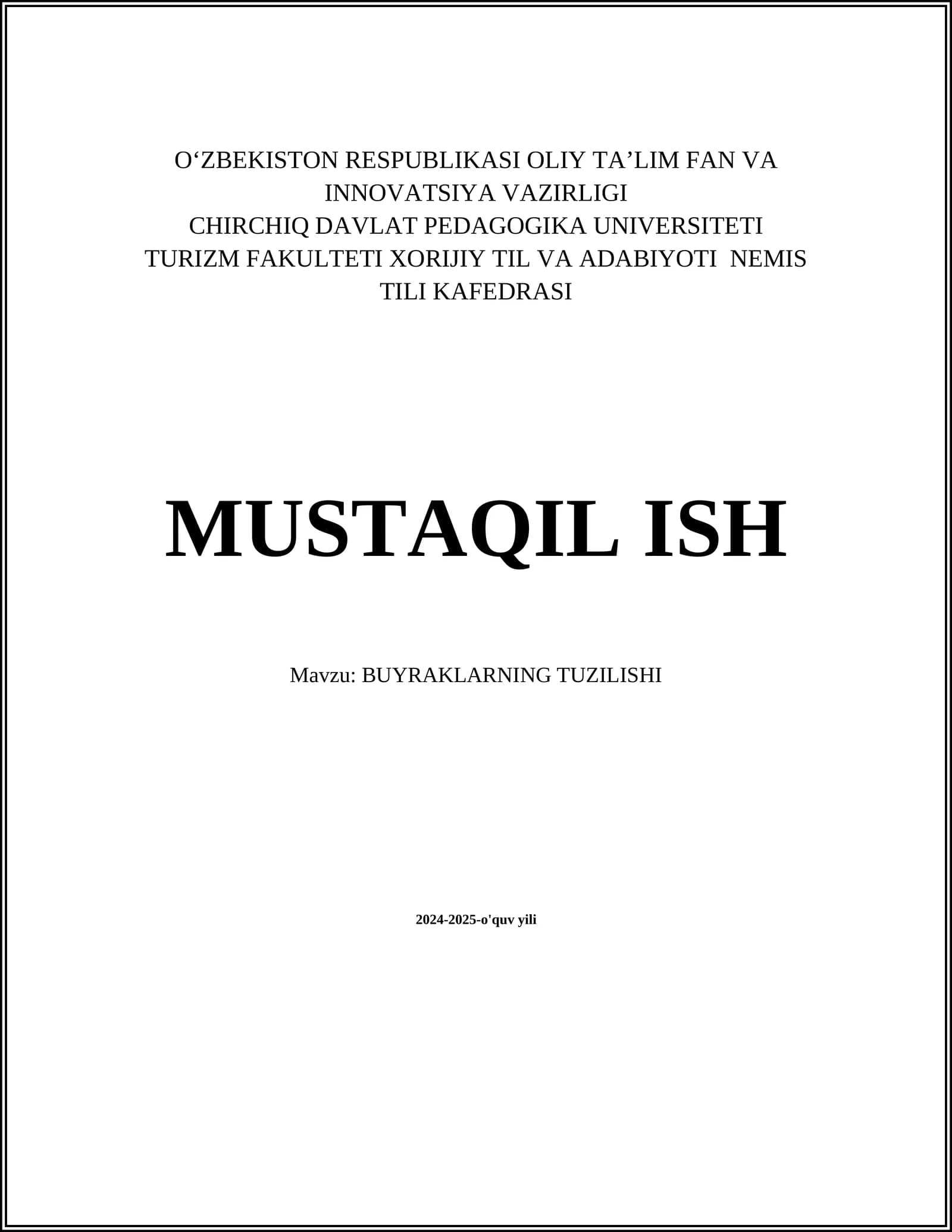 BUYRAKLARNING TUZILISHI
