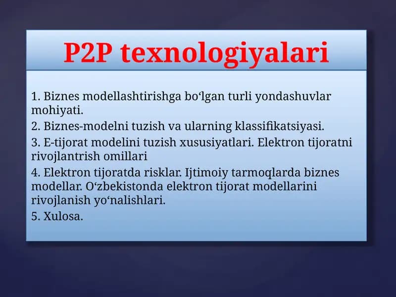 P2P texnologiyalari