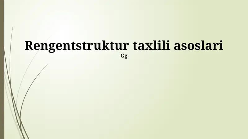 Rentgen nurlari diffraktsiyasi tahlili