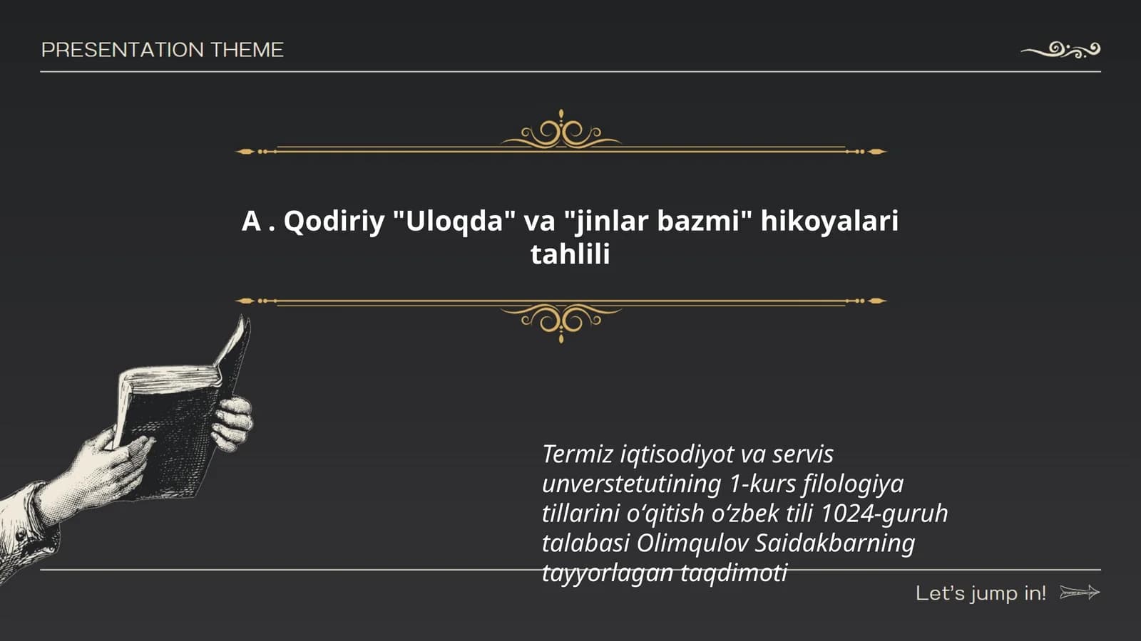 A. Qodiriy "Uloqda" va "jinlar bazmi" hikoyalari tahlili
