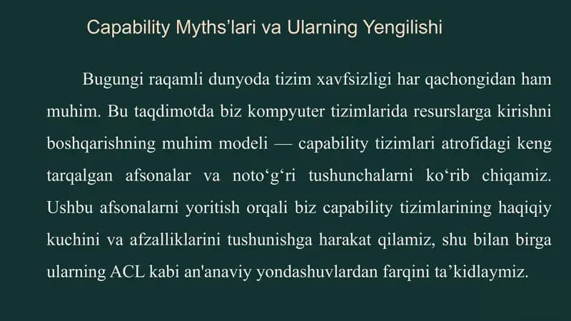 Capability Myths’lari va Ularning Yengilishi
