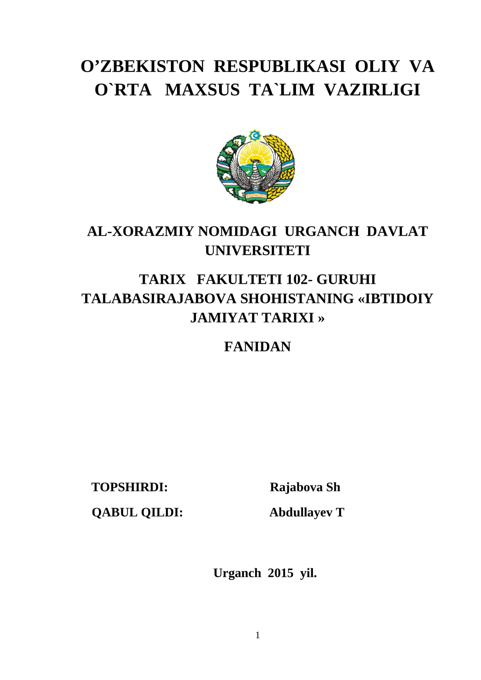 JAHON HUDUDLARIDA MEZOLIT DAVRI MASKANLARI