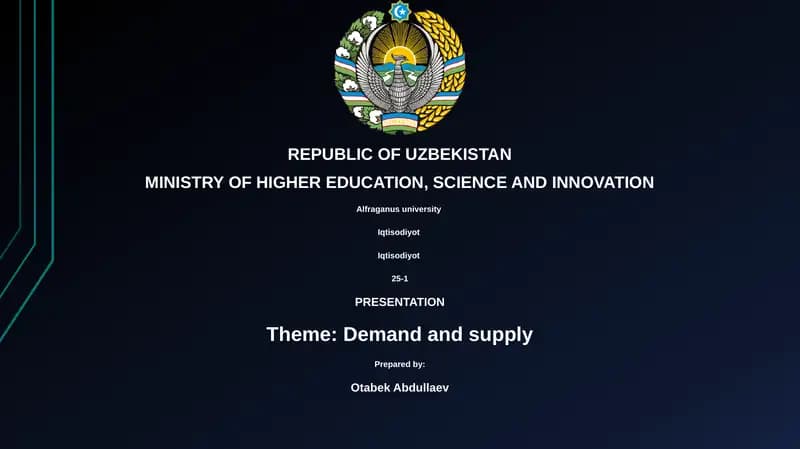 Demand and supply