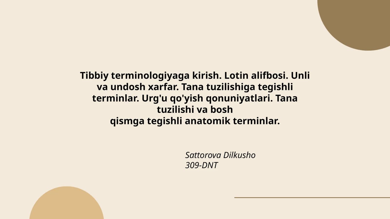 Tibbiy terminologiyaga kirish