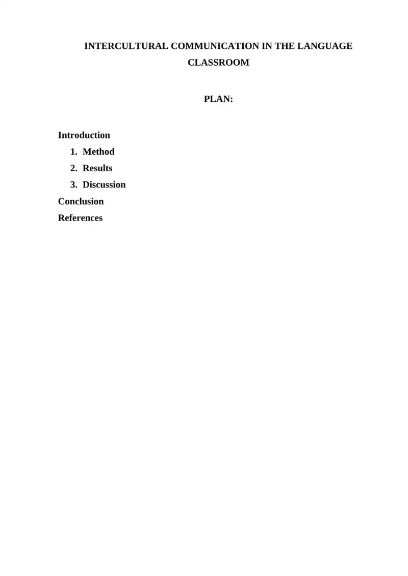 Intercultural Communication in the Language Classroom