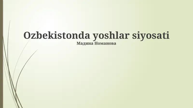 Ozbekistonda yoshlar siyosati