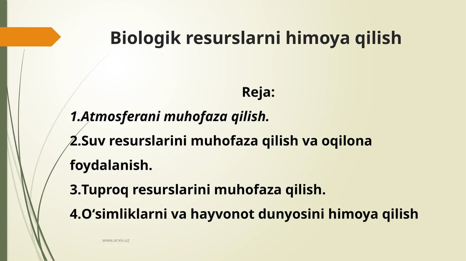 Biologik resurslarni himoya qilish