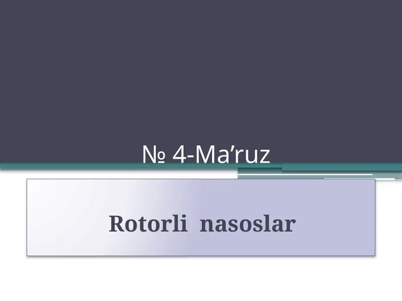 Rotorli nasoslar