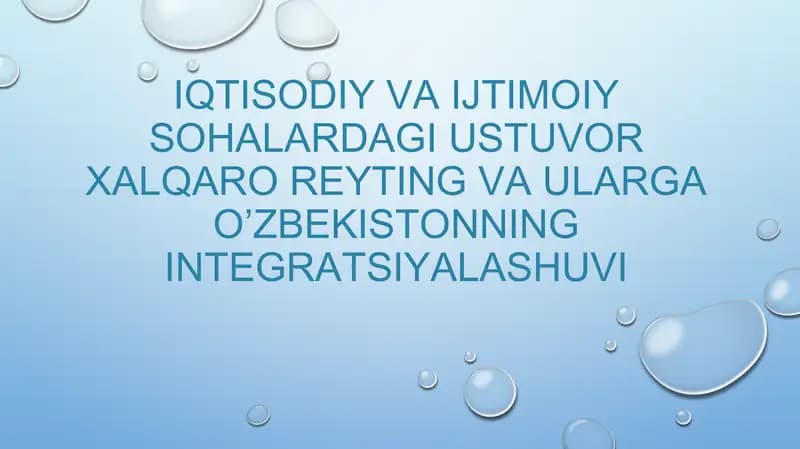 O'zbekiston eng yangi tarixi fanidan mustaqil ish