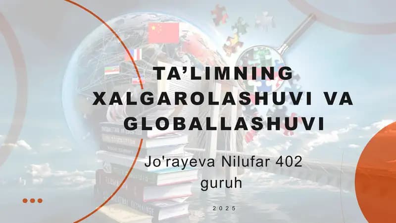 Ta’limning Xalqarolashuvi va Globallashuvi