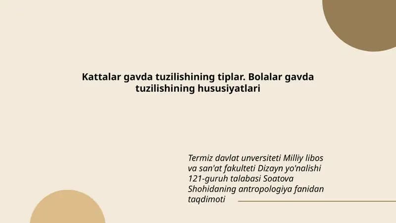 Antropologiya fanidan taqdimoti