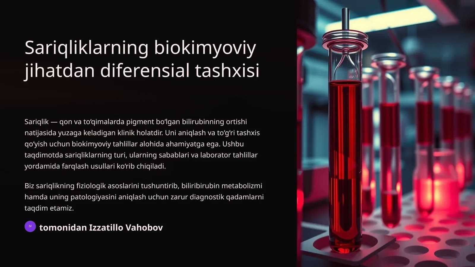 Sariqliklarning biokimyoviy jihatdan diferensial tashxisi