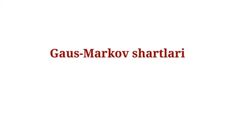 Gaus-Markovshartlari