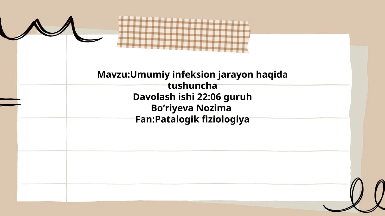 Umumiy infeksion jarayon haqida tushuncha