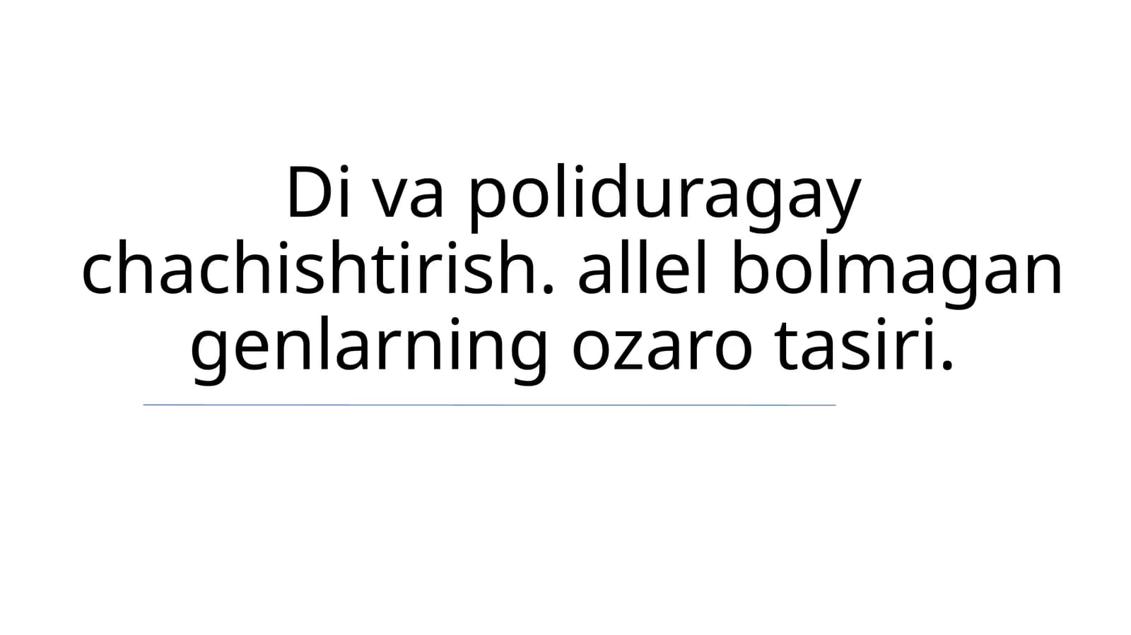 Dihybrid Chatishtirishga Kirish