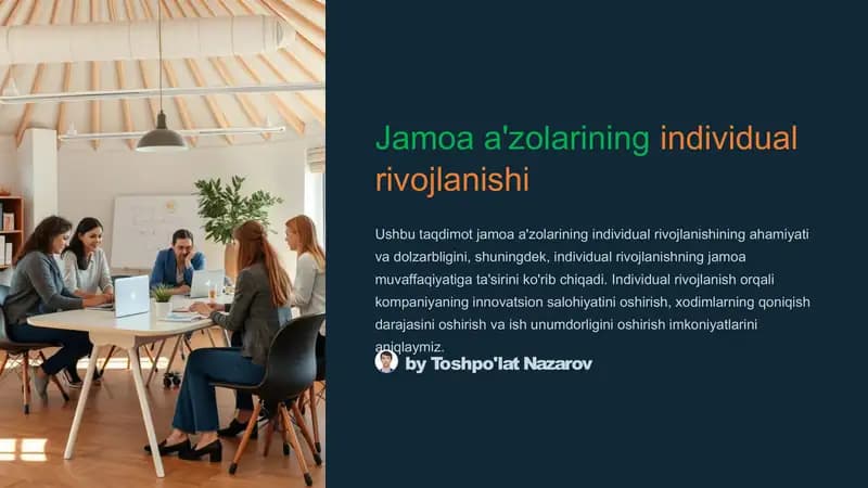 Jamoa a'zolarining individual rivojlanishi