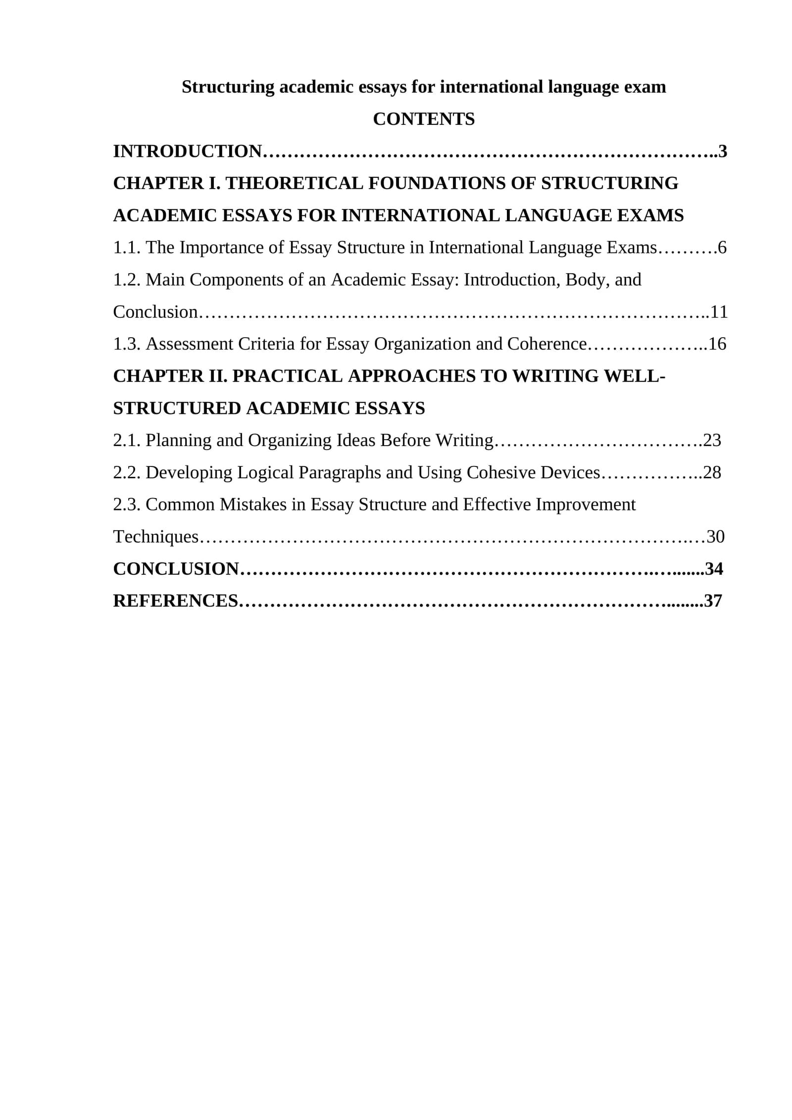 Structuring academic essays for international language exam