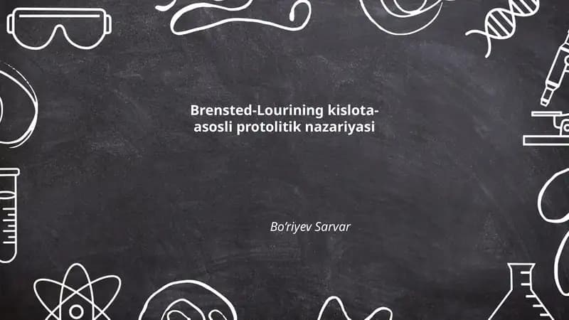 Brensted-Lourining kislota-asosli protolitik nazariyasi