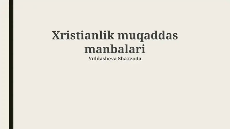 Xristianlik muqaddas manbalari