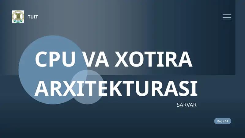 cpu va xotira arxitektursi